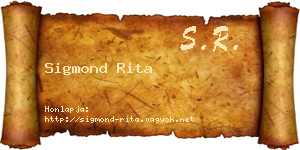 Sigmond Rita névjegykártya
